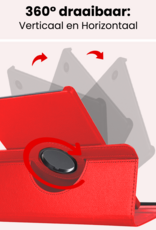 NoXx NoXx Samsung Galaxy Tab A11 Plus Hoes Draaibaar - Rood