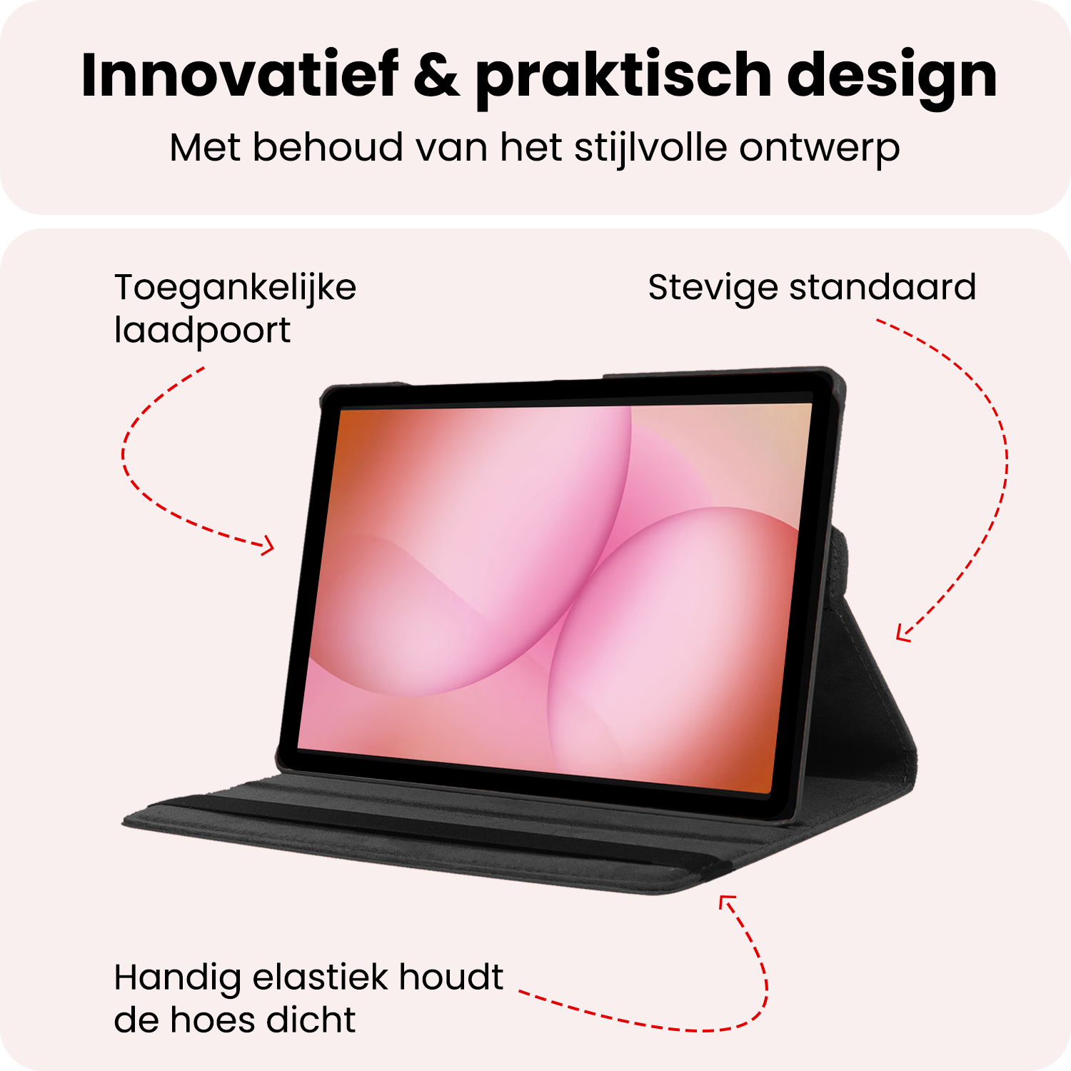 NoXx NoXx Samsung Galaxy Tab A11 Plus Hoes Draaibaar - Zwart