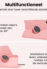 NoXx NoXx Samsung Galaxy Tab A11 Plus Hoes Draaibaar Met Screenprotector - Lichtroze