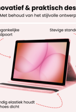 NoXx NoXx Samsung Galaxy Tab A11 Plus Hoes Draaibaar Met Screenprotector - Lichtroze