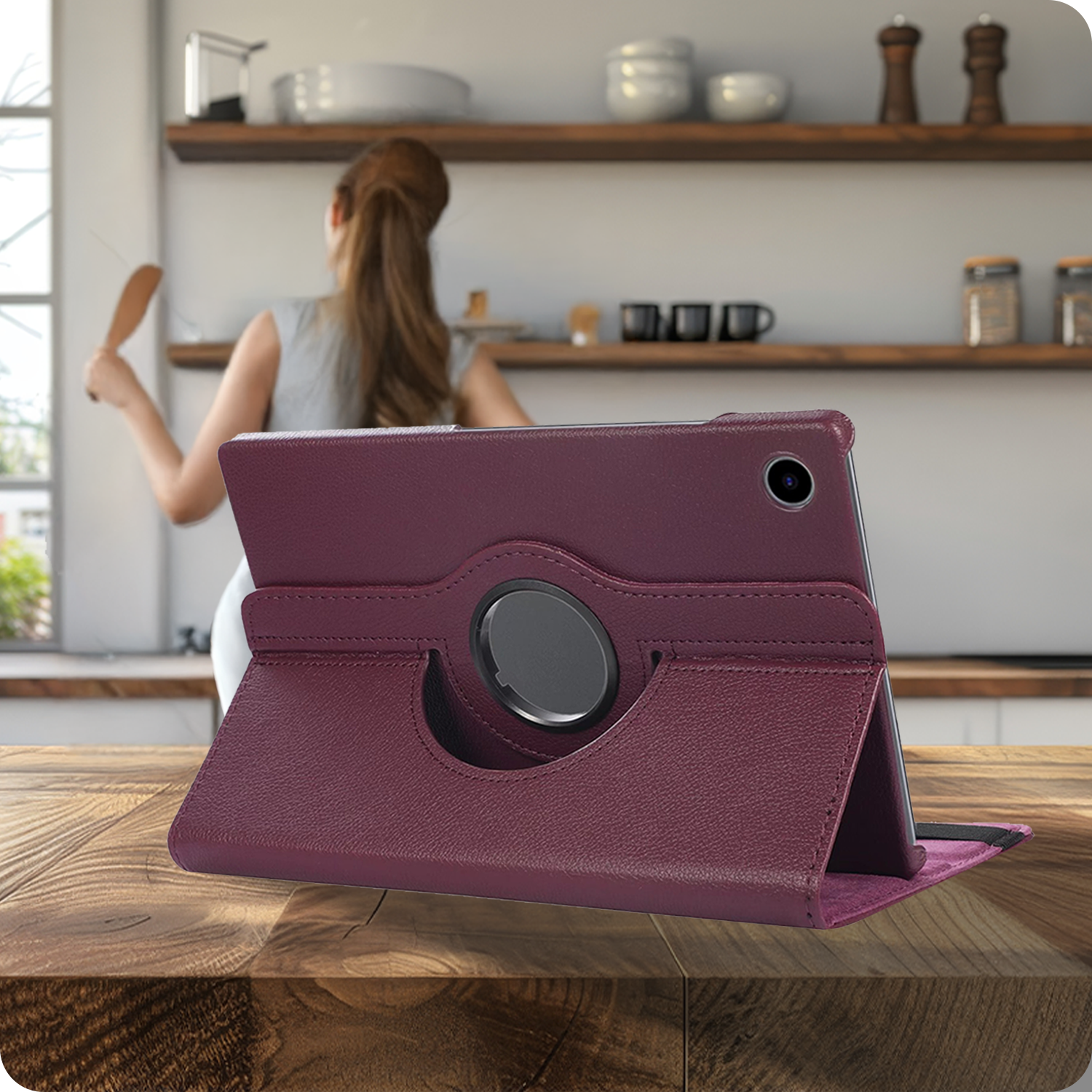 NoXx NoXx Samsung Galaxy Tab A11 Plus Hoes Draaibaar Met Screenprotector - Paars