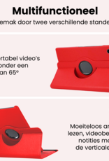 NoXx NoXx Samsung Galaxy Tab A11 Plus Hoes Draaibaar Met Screenprotector - Rood