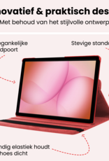 NoXx NoXx Samsung Galaxy Tab A11 Plus Hoes Draaibaar Met Screenprotector - Rood