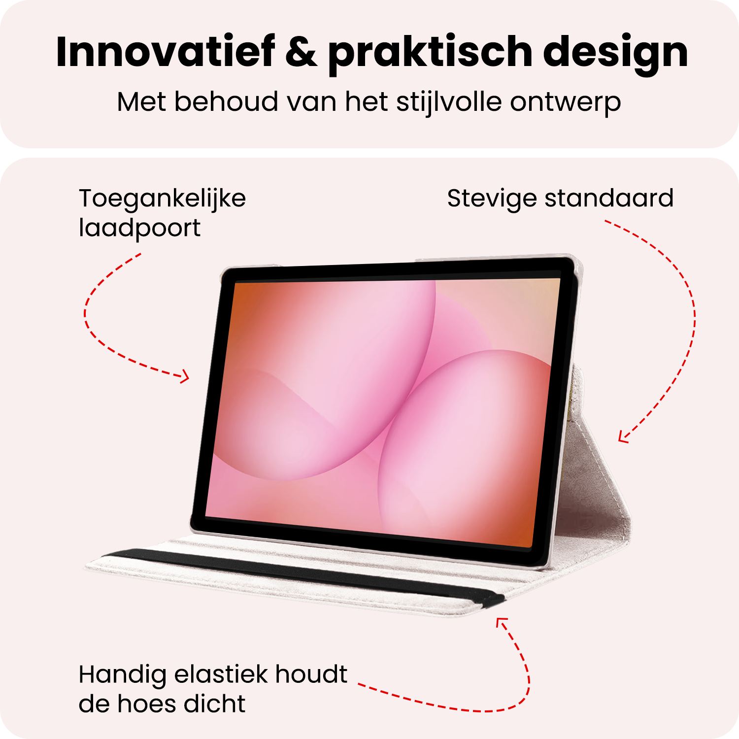 NoXx NoXx Samsung Galaxy Tab A11 Plus Hoes Draaibaar Met Screenprotector - Wit