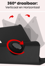 NoXx NoXx Samsung Galaxy Tab A11 Plus Hoes Draaibaar Met Screenprotector - Zwart