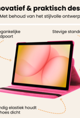 Nomfy Nomfy Samsung Galaxy Tab A11 Plus Hoes Draaibaar Met Screenprotector - Donkerroze