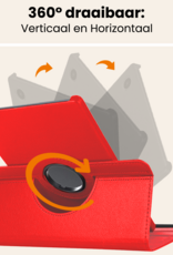 Nomfy Nomfy Samsung Galaxy Tab A11 Plus Hoes Draaibaar Met Screenprotector - Rood