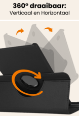 Nomfy Nomfy Samsung Galaxy Tab A11 Plus Hoes Draaibaar Met Screenprotector - Zwart