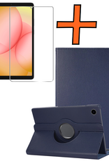 Nomfy Nomfy Samsung Galaxy Tab A11 Plus Hoes Draaibaar Met Screenprotector - Donkerblauw