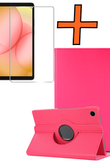 Nomfy Nomfy Samsung Galaxy Tab A11 Plus Hoes Draaibaar Met Screenprotector - Donkerroze