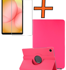 Nomfy Nomfy Samsung Galaxy Tab A11 Plus Hoes Draaibaar Met Screenprotector - Donkerroze