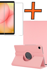 Nomfy Nomfy Samsung Galaxy Tab A11 Plus Hoes Draaibaar Met Screenprotector - Lichtroze
