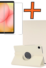 Nomfy Nomfy Samsung Galaxy Tab A11 Plus Hoes Draaibaar Met Screenprotector - Wit