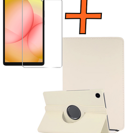 Nomfy Nomfy Samsung Galaxy Tab A11 Plus Hoes Draaibaar Met Screenprotector - Wit