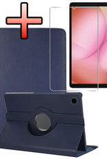 NoXx NoXx Samsung Galaxy Tab A11 Plus Hoes Draaibaar Met Screenprotector - Donkerblauw