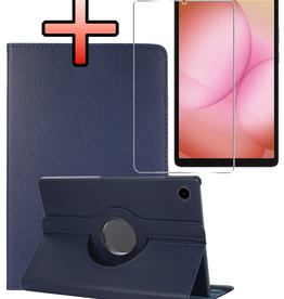 NoXx NoXx Samsung Galaxy Tab A11 Plus Hoes Draaibaar Met Screenprotector - Donkerblauw