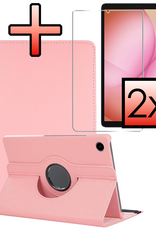 NoXx NoXx Samsung Galaxy Tab A11 Plus Hoes Draaibaar Met Screenprotector - Lichtroze