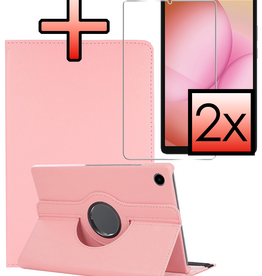 NoXx NoXx Samsung Galaxy Tab A11 Plus Hoes Draaibaar Met Screenprotector - Lichtroze