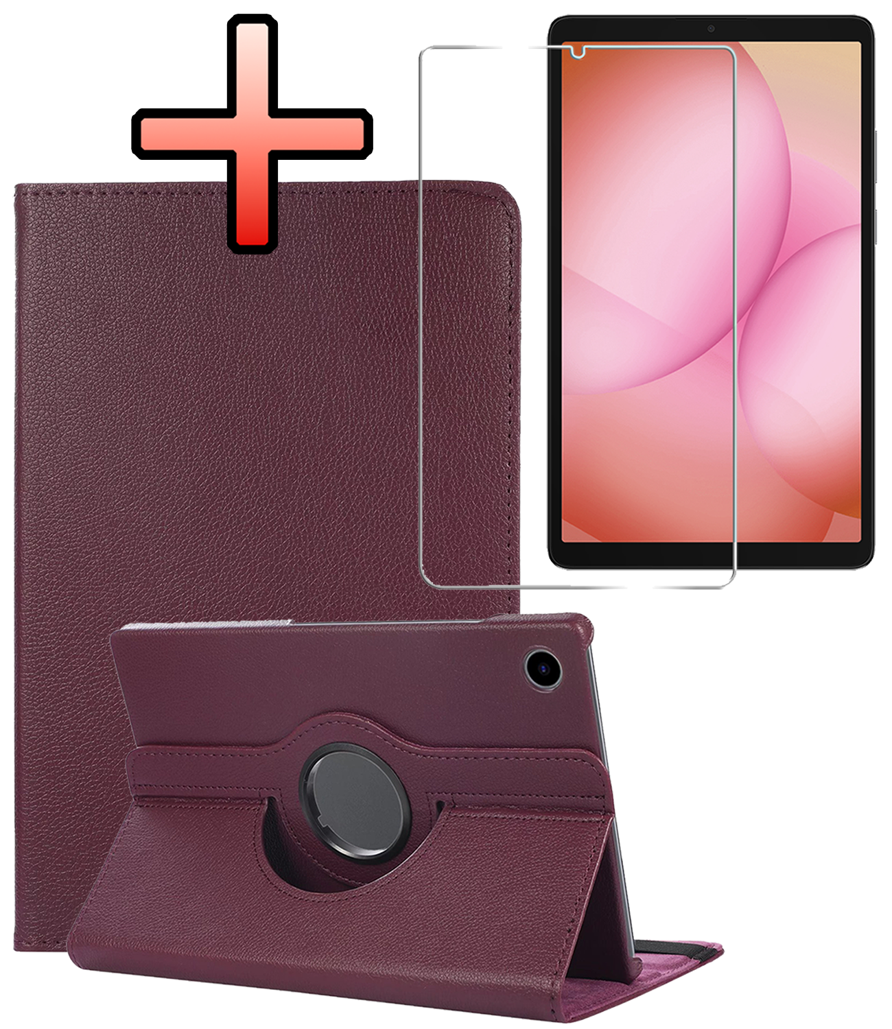 NoXx NoXx Samsung Galaxy Tab A11 Plus Hoes Draaibaar Met Screenprotector - Paars