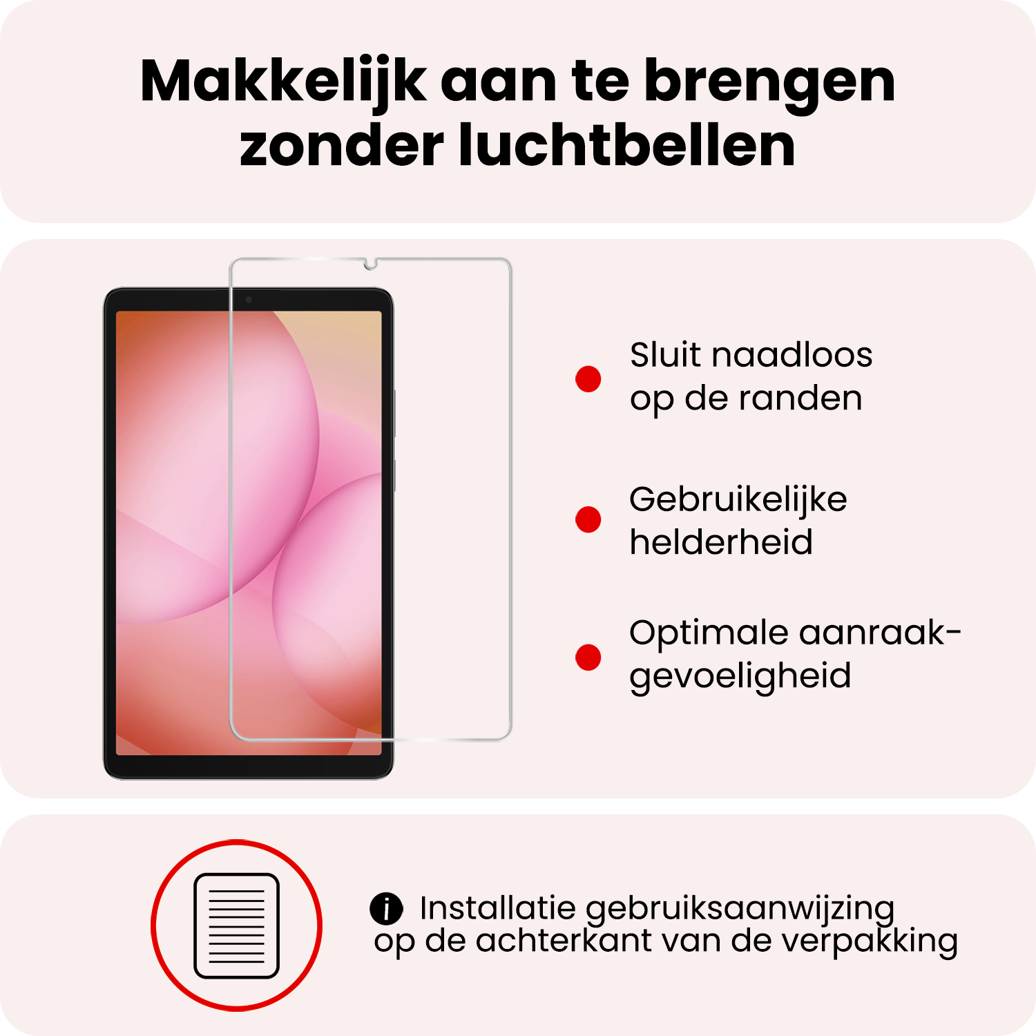 NoXx NoXx Samsung Galaxy Tab A11 Plus Hoes Draaibaar Met Screenprotector - Rood
