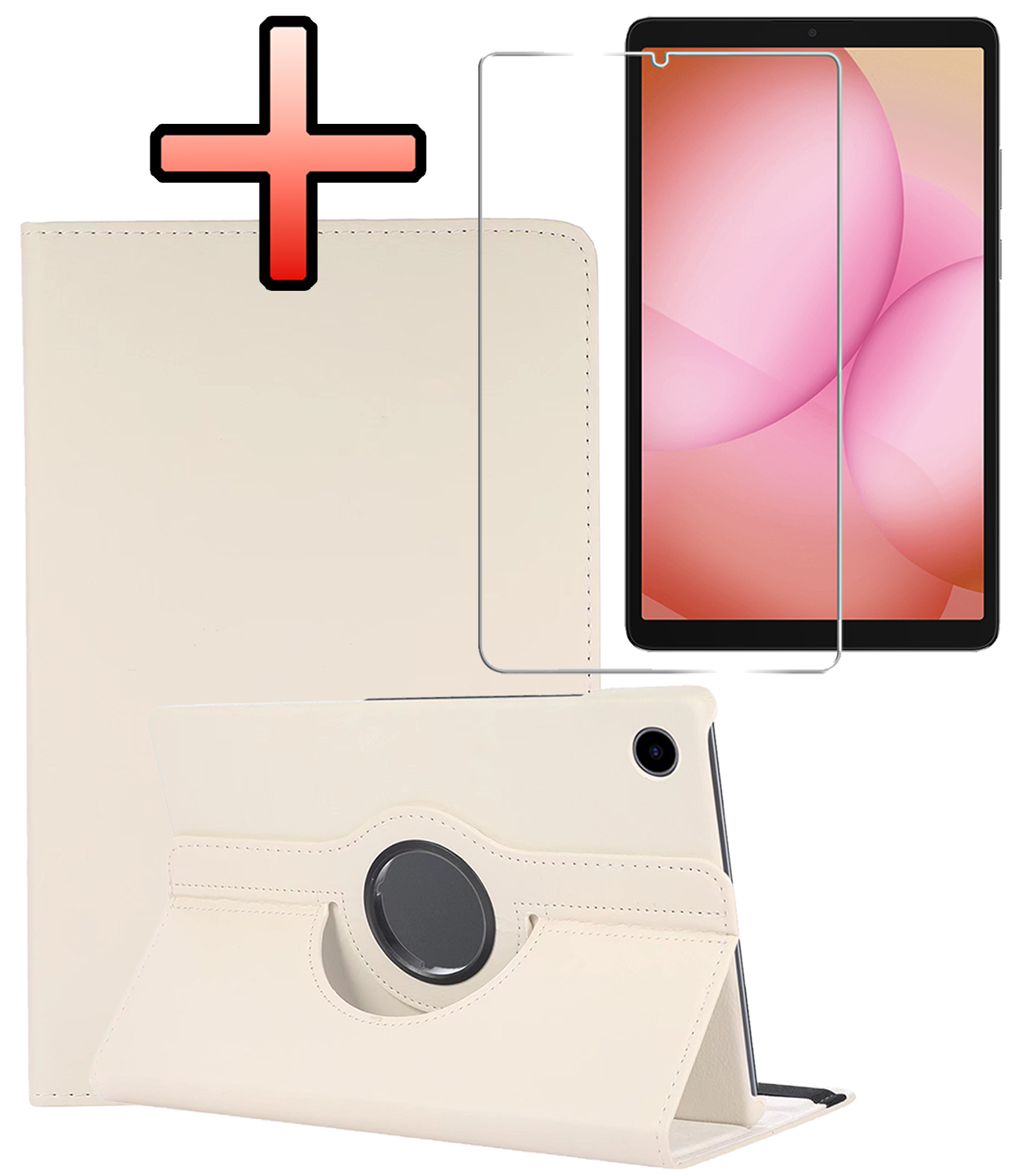 NoXx NoXx Samsung Galaxy Tab A11 Plus Hoes Draaibaar Met Screenprotector - Wit