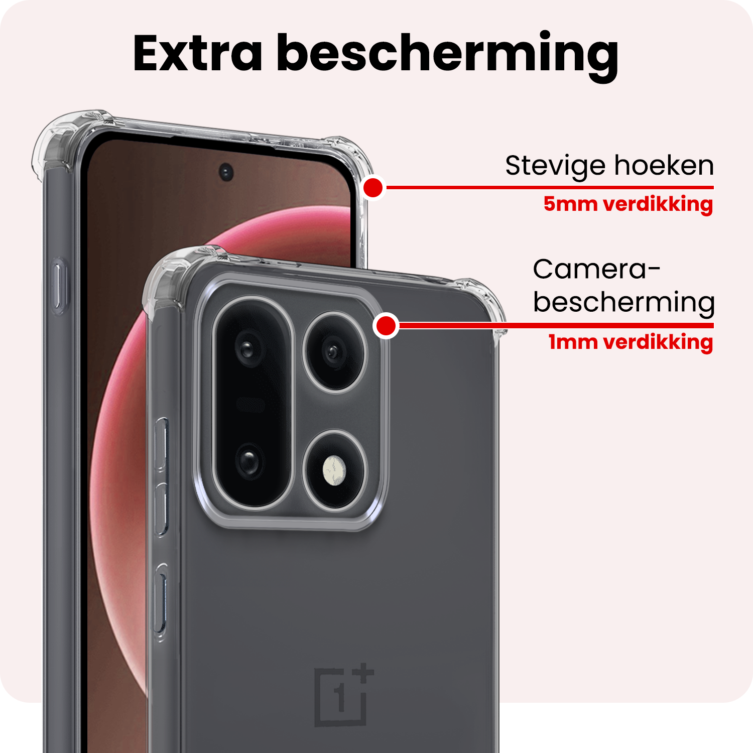 NoXx NoXx OnePlus 15 Hoesje Shockproof - Transparant