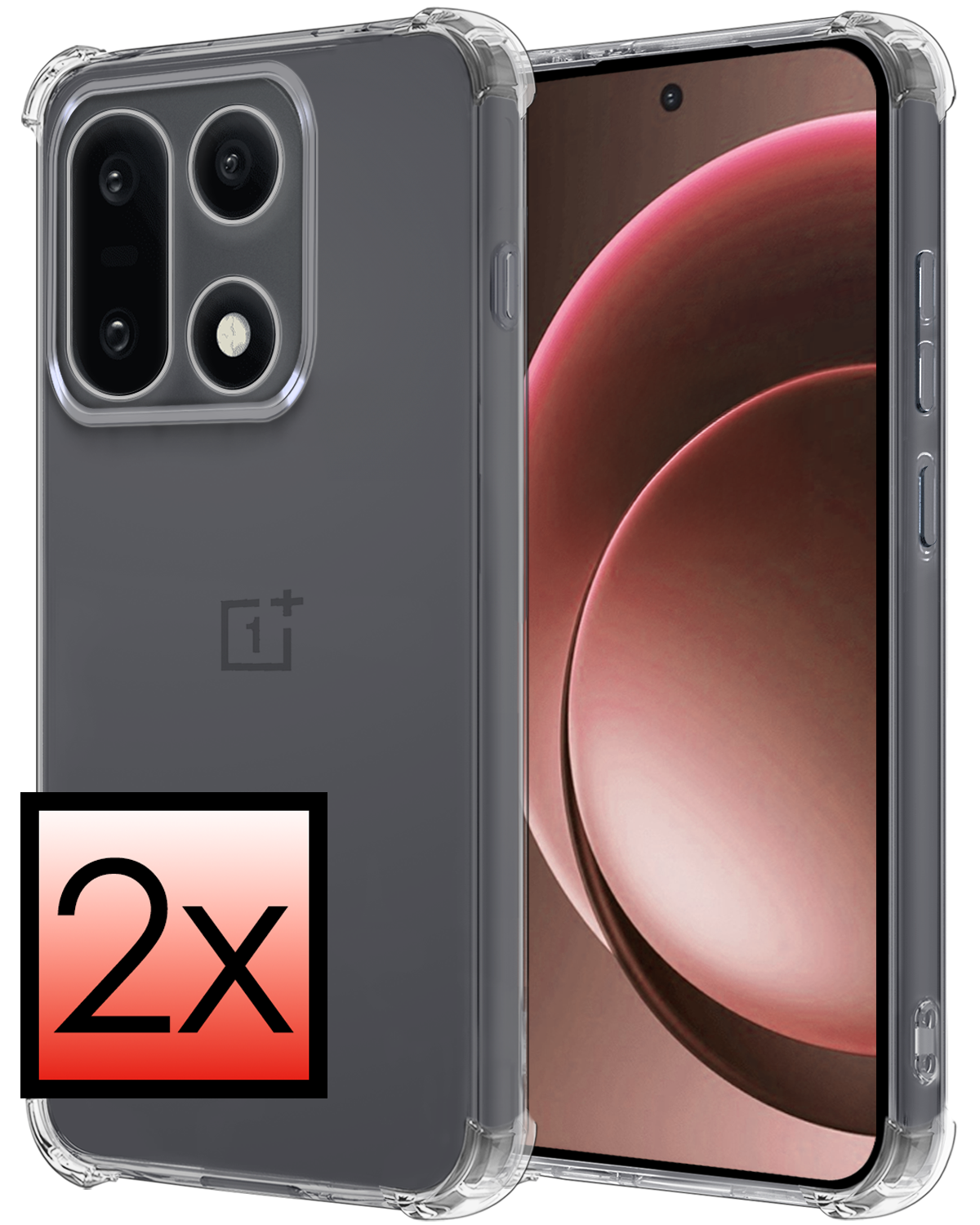 NoXx NoXx OnePlus 15 Hoesje Shockproof - Transparant - 2 PACK