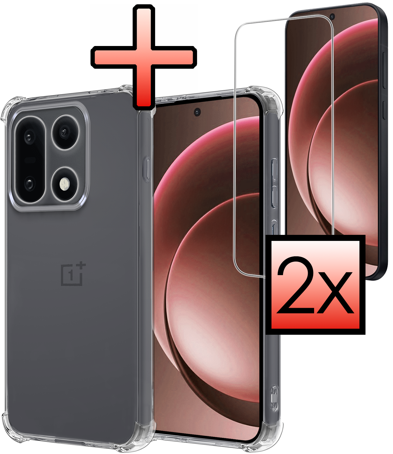 NoXx NoXx OnePlus 15 Hoesje Shockproof Met 2x Screenprotector