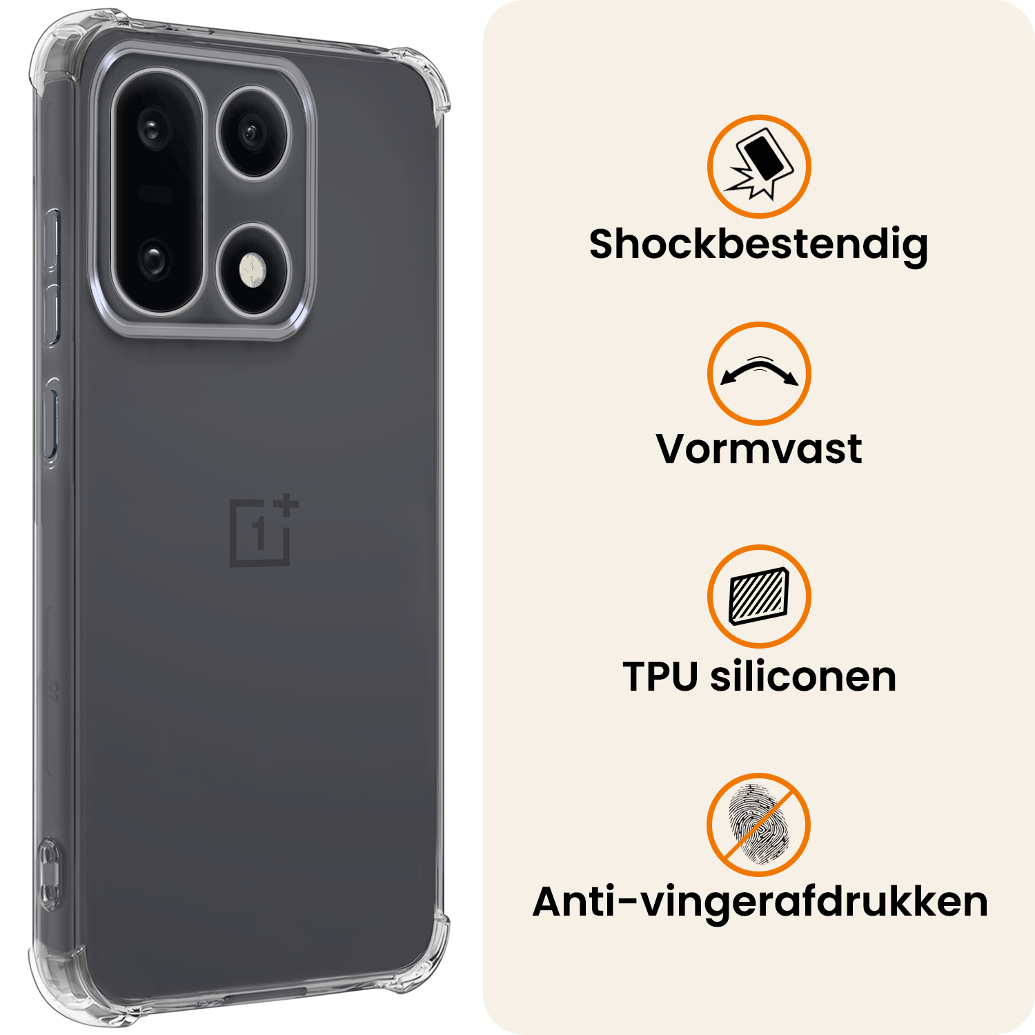 Nomfy Nomfy OnePlus 15 Hoesje Shockproof - Transparant - 2 PACK