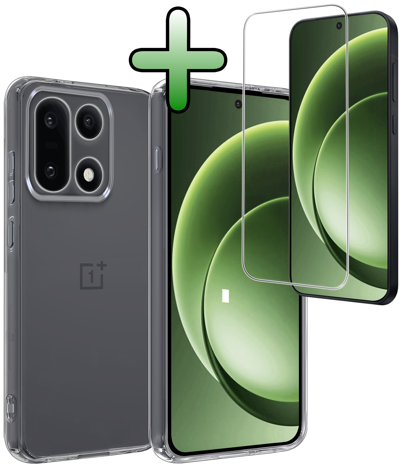 BASEY. BASEY. OnePlus 15 Hoesje Siliconen Met Screenprotector - Transparant