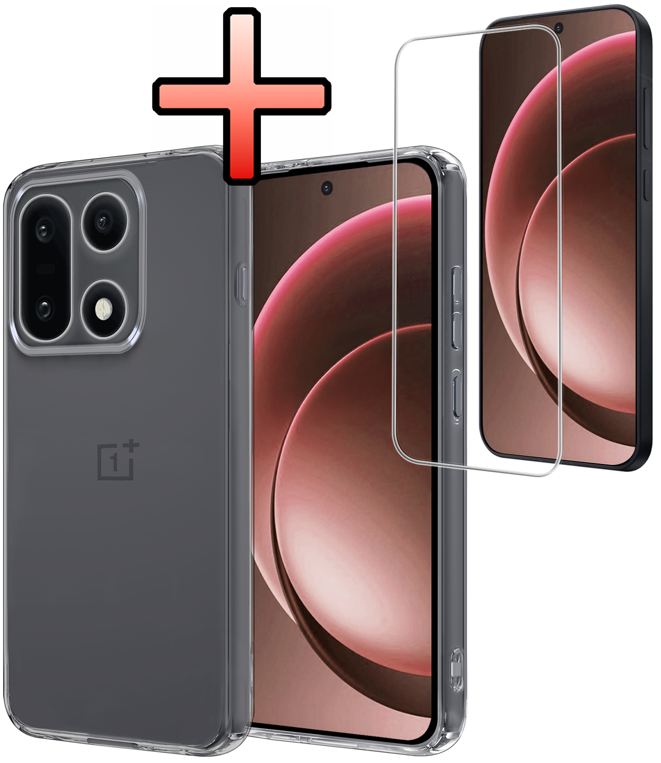 NoXx NoXx OnePlus 15 Hoesje Siliconen Met Screenprotector - Transparant