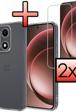 NoXx NoXx OnePlus 15 Hoesje Siliconen Met 2x Screenprotector - Transparant