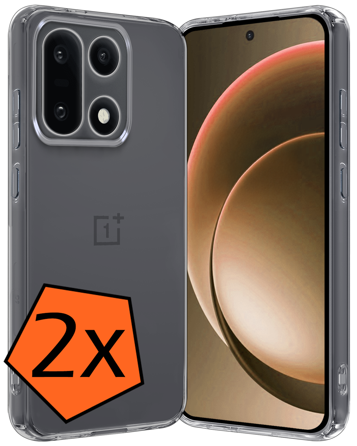 Nomfy Nomfy OnePlus 15 Hoesje Siliconen - Transparant - 2 PACK