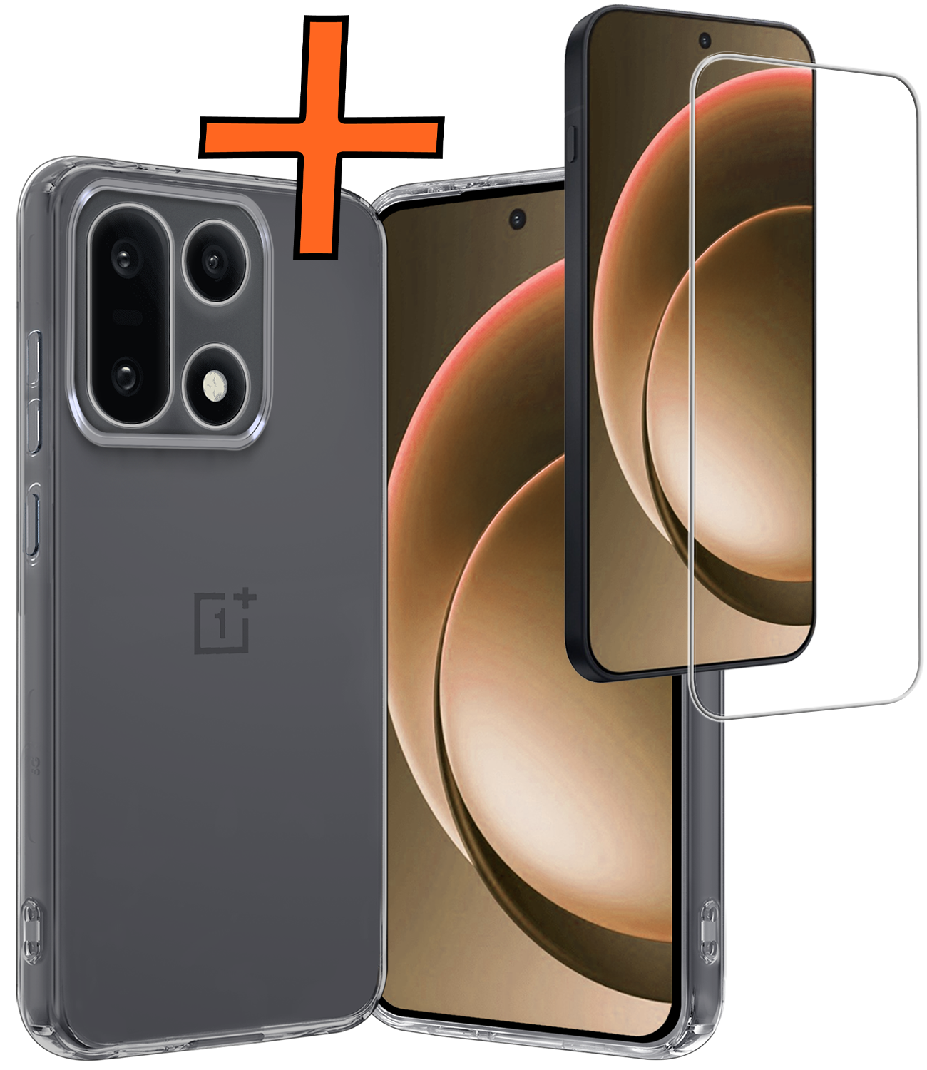 Nomfy Nomfy OnePlus 15 Hoesje Siliconen Met Screenprotector - Transparant