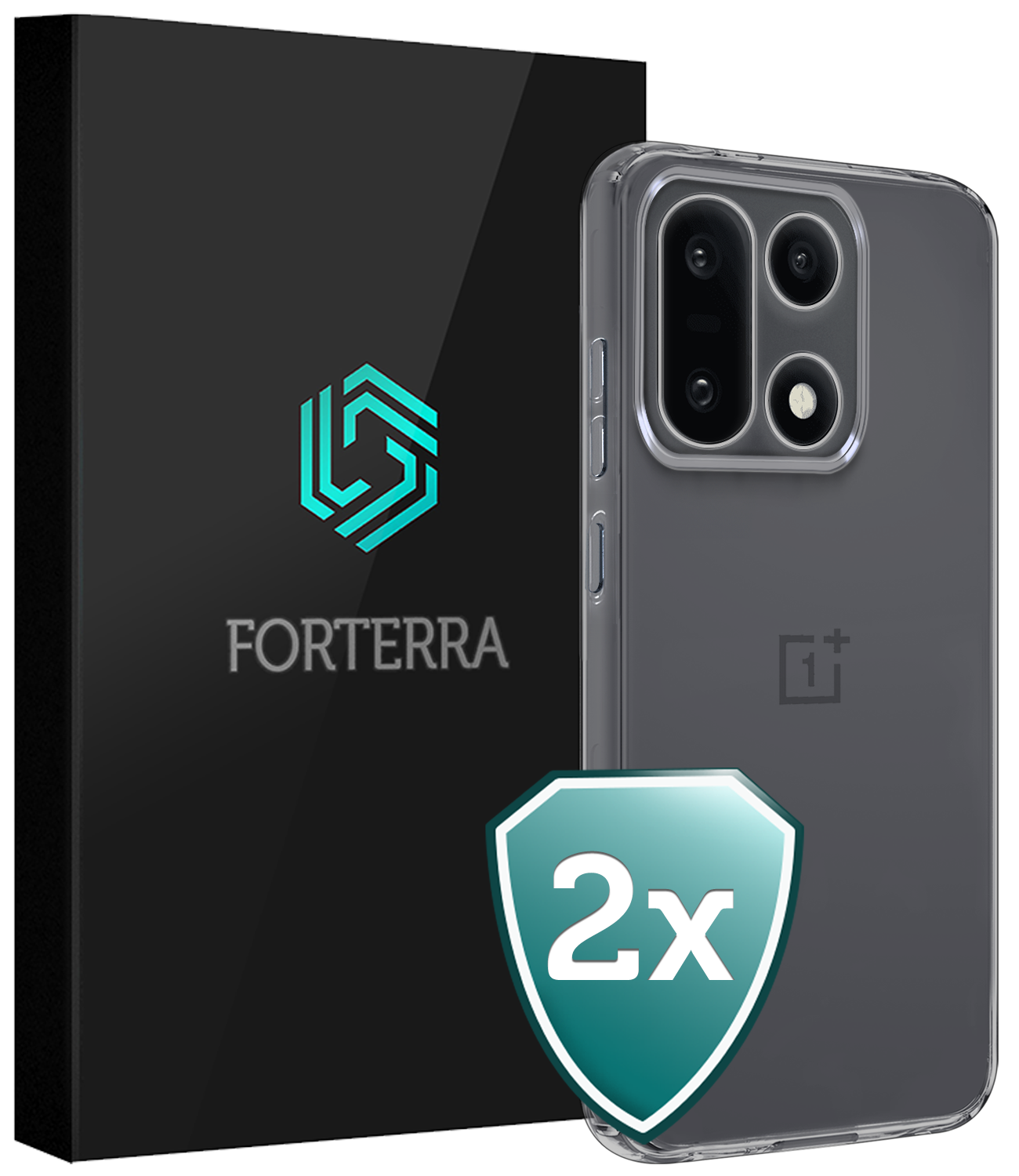 Forterra Forterra OnePlus 15 Hoesje Siliconen - Transparant - 2 PACK