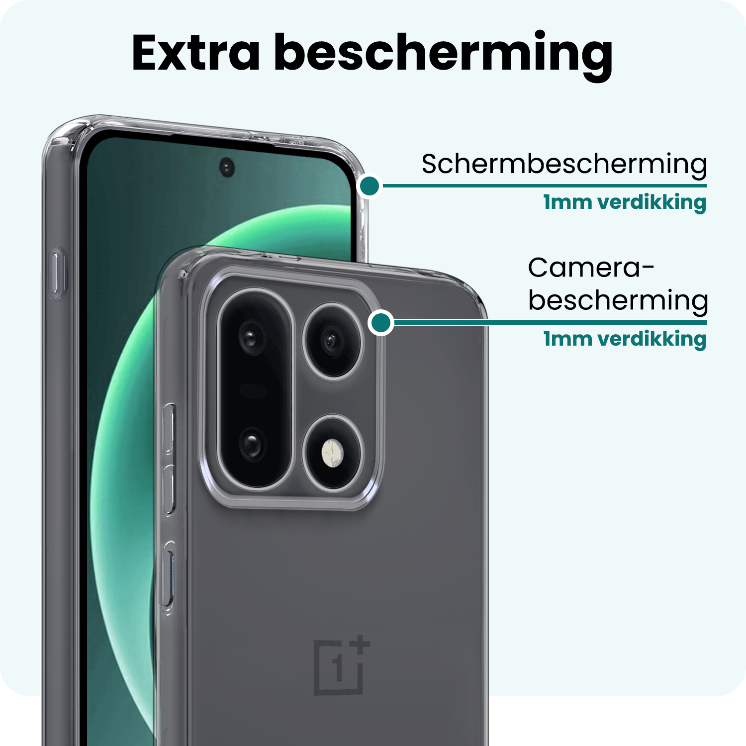 Forterra Forterra OnePlus 15 Hoesje Siliconen - Transparant - 2 PACK