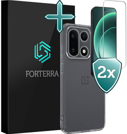 Forterra Forterra OnePlus 15 Hoesje Siliconen Met 2x Screenprotector - Transparant