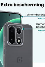 Forterra Forterra OnePlus 15 Hoesje Siliconen Met 2x Screenprotector - Transparant