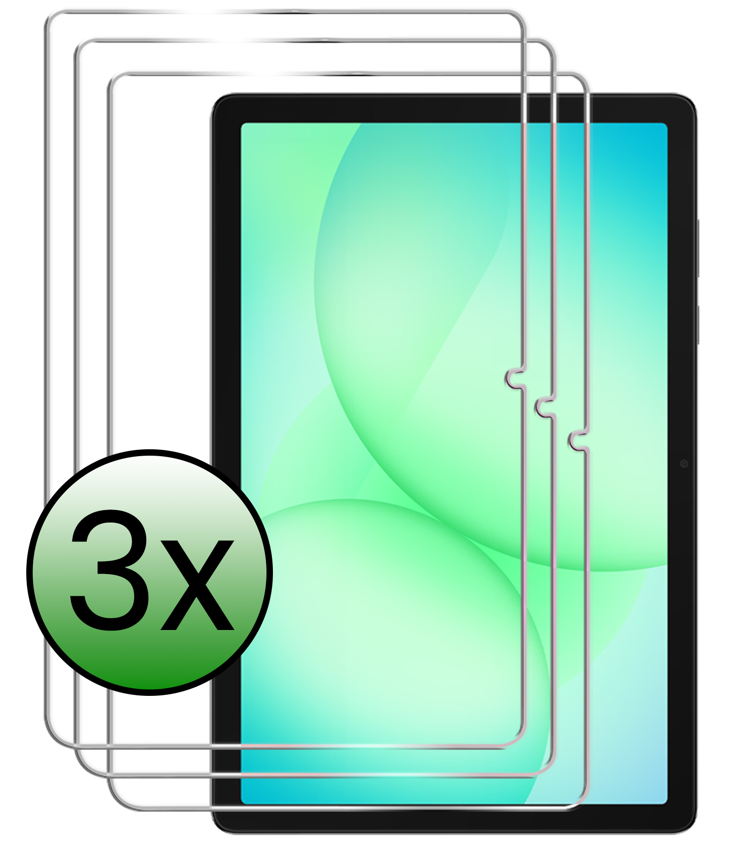 BASEY. Screenprotector Geschikt voor Samsung Galaxy Tab A9 Plus Screenprotector Tempered Glass - Screenprotector Geschikt voor Samsung Tab A9 Plus Screen Protector Beschermglas - 3 Stuks