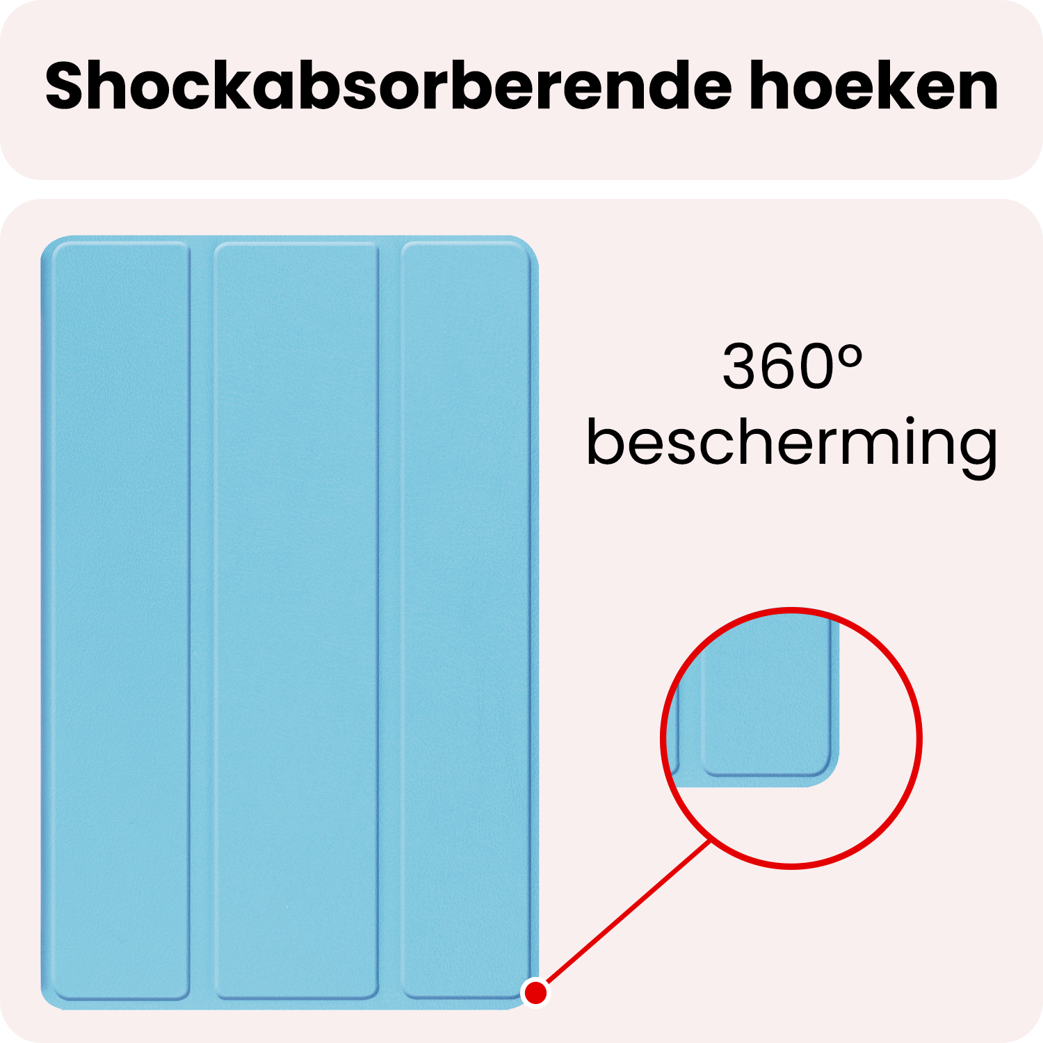 NoXx NoXx Samsung Galaxy Tab A11 Plus Hoes Met Screenprotector - Lichtblauw