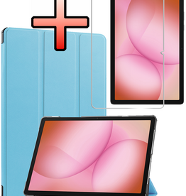 NoXx NoXx Samsung Galaxy Tab A11 Plus Hoes Met Screenprotector - Lichtblauw