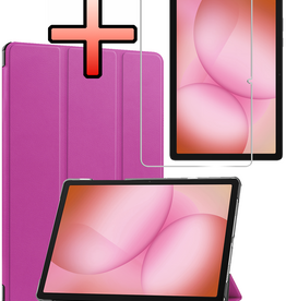 NoXx NoXx Samsung Galaxy Tab A11 Plus Hoes Met Screenprotector - Paars