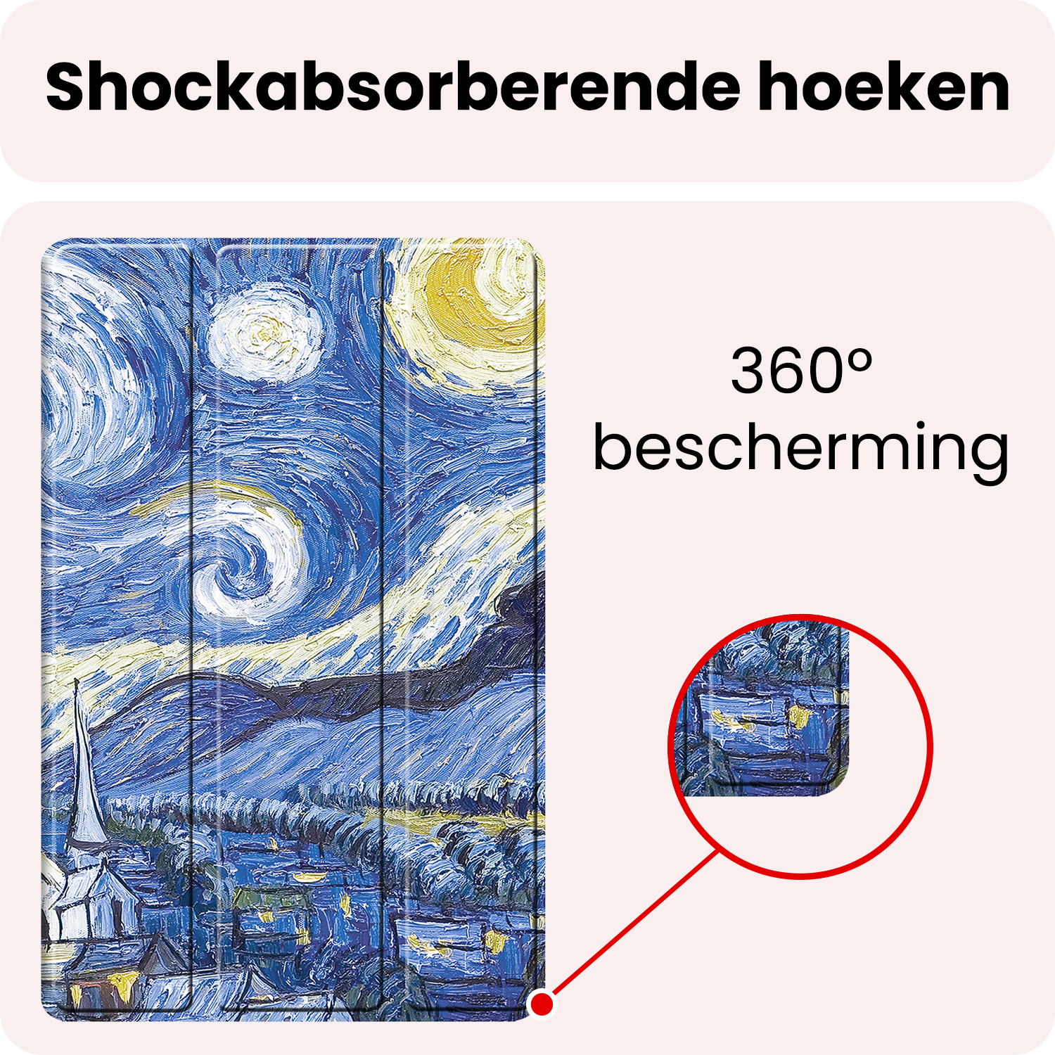 NoXx NoXx Samsung Galaxy Tab A11 Plus Hoes Met Screenprotector - Sterrenhemel