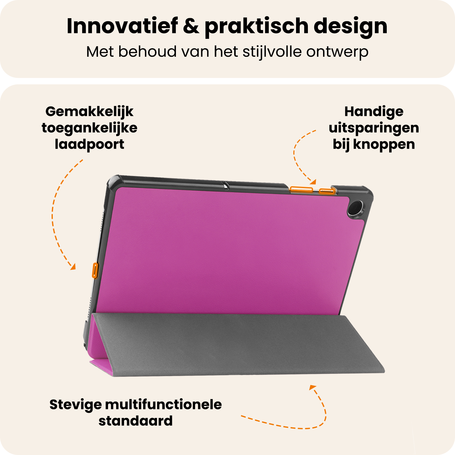 Nomfy Nomfy Samsung Galaxy Tab A11 Plus Hoes - Paars