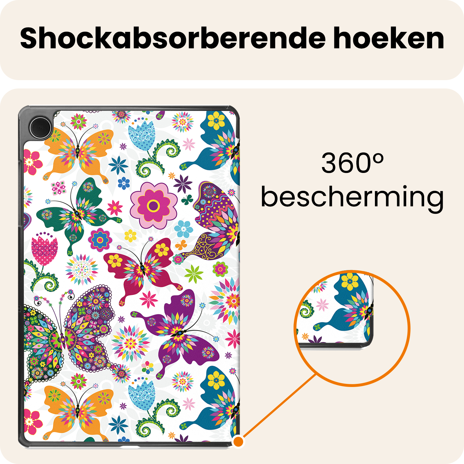 Nomfy Nomfy Samsung Galaxy Tab A11 Plus Hoes - Vlinders