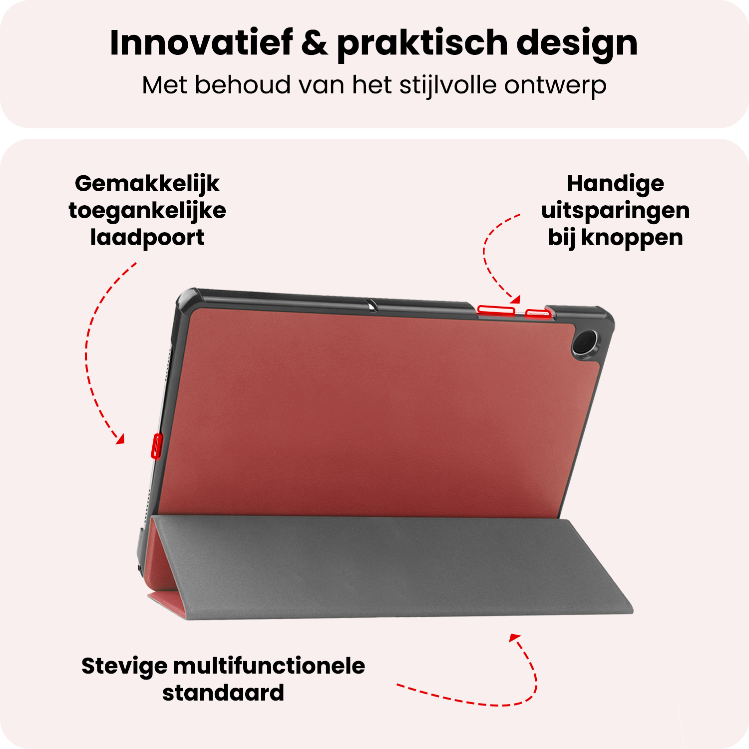 NoXx NoXx Samsung Galaxy Tab A11 Plus Hoes - Donkerrood