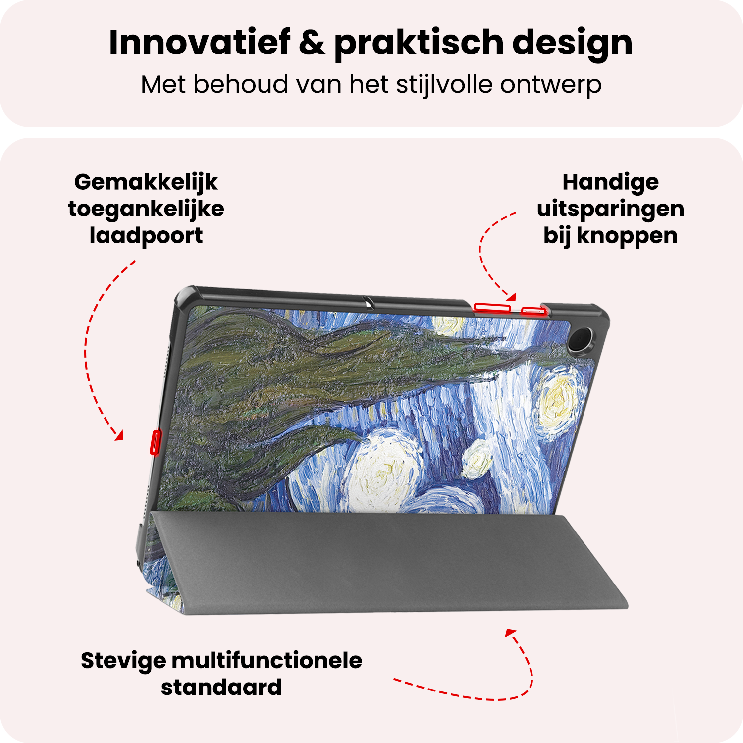 NoXx NoXx Samsung Galaxy Tab A11 Plus Hoes - Sterrenhemel