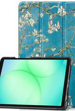 BASEY. Hoesje Geschikt voor Samsung Galaxy Tab A9 Plus Hoes Case Tablet Hoesje Tri-fold - Hoes Geschikt voor Samsung Tab A9 Plus Hoesje Hard Cover Bookcase Hoes - Bloesem