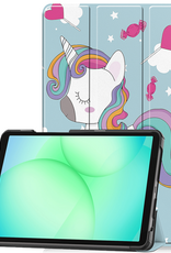 BASEY. Hoesje Geschikt voor Samsung Galaxy Tab A9 Plus Hoes Case Tablet Hoesje Tri-fold - Hoes Geschikt voor Samsung Tab A9 Plus Hoesje Hard Cover Bookcase Hoes - Eenhoorn