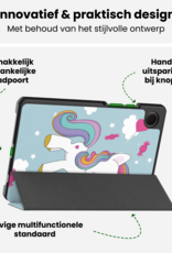 BASEY. Hoesje Geschikt voor Samsung Galaxy Tab A9 Plus Hoes Case Tablet Hoesje Tri-fold - Hoes Geschikt voor Samsung Tab A9 Plus Hoesje Hard Cover Bookcase Hoes - Eenhoorn
